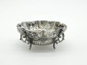 Victorian Sterling Silver Floral Pattern Sugar Bowl Antique 1890 London