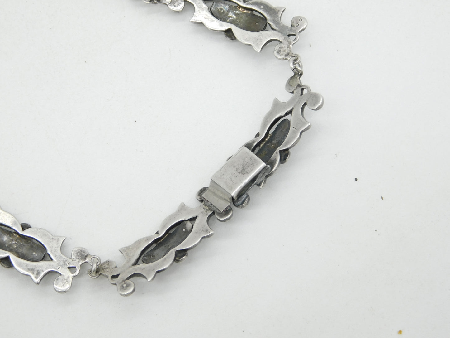George III Sterling Silver & Paste Set Floral Collar Necklace Antique c1820