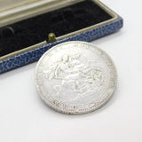 Georgian Sterling Silver Crown Coin Brooch Pin Antique 1819 Commemorative
