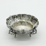 Victorian Sterling Silver Floral Pattern Sugar Bowl Antique 1890 London