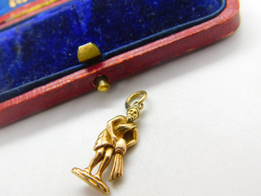 9ct Yellow Gold Aquarius Zodiac Charm or Pendant 1981 Birmingham Vintage