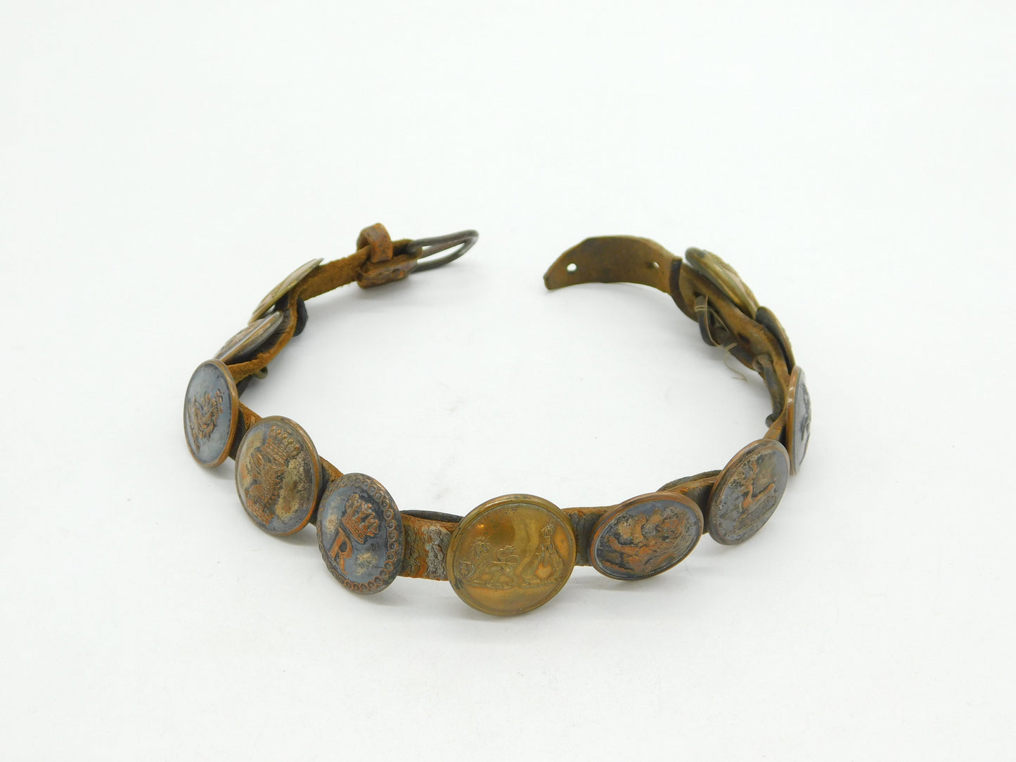 Victorian Regimental & Livery Buttons Dog or Goat Collar Antique c1880