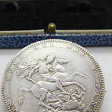 Georgian Sterling Silver Crown Coin Brooch Pin Antique 1819 Commemorative