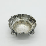 Victorian Sterling Silver Floral Pattern Sugar Bowl Antique 1890 London