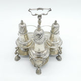 George III Sterling Silver Warwick Cruet Set Antique 1767 London William Tuite