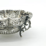 Victorian Sterling Silver Floral Pattern Sugar Bowl Antique 1890 London