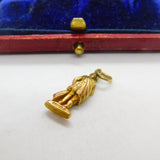 9ct Yellow Gold Aquarius Zodiac Charm or Pendant 1981 Birmingham Vintage