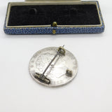 Georgian Sterling Silver Crown Coin Brooch Pin Antique 1819 Commemorative