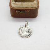 Queen Anne Sterling Silver Maundy Two Pence Coin Charm 1710 Antique