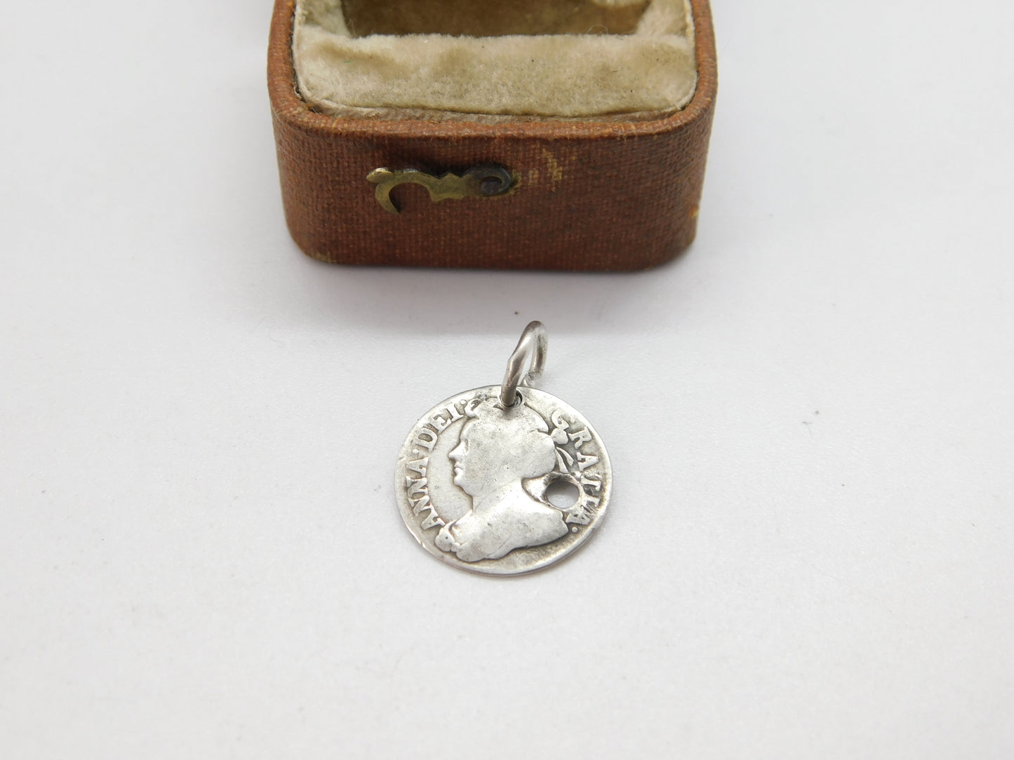 Queen Anne Sterling Silver Maundy Two Pence Coin Charm 1710 Antique