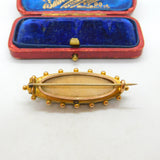 Victorian 15ct Gold, Black Enamel & Pearl Mourning Locket Brooch Antique c1880