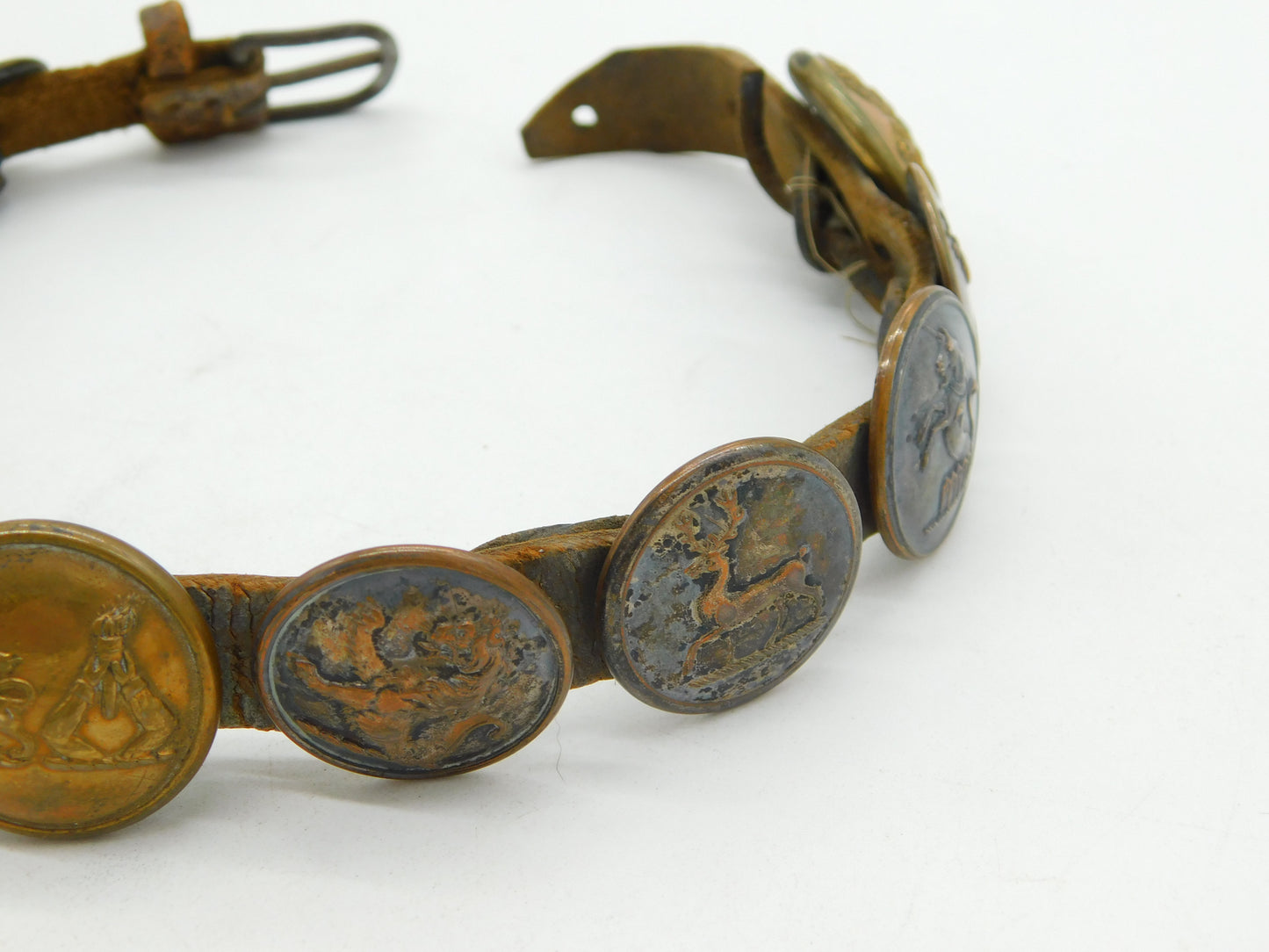 Victorian Regimental & Livery Buttons Dog or Goat Collar Antique c1880