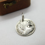 Queen Anne Sterling Silver Maundy Two Pence Coin Charm 1710 Antique