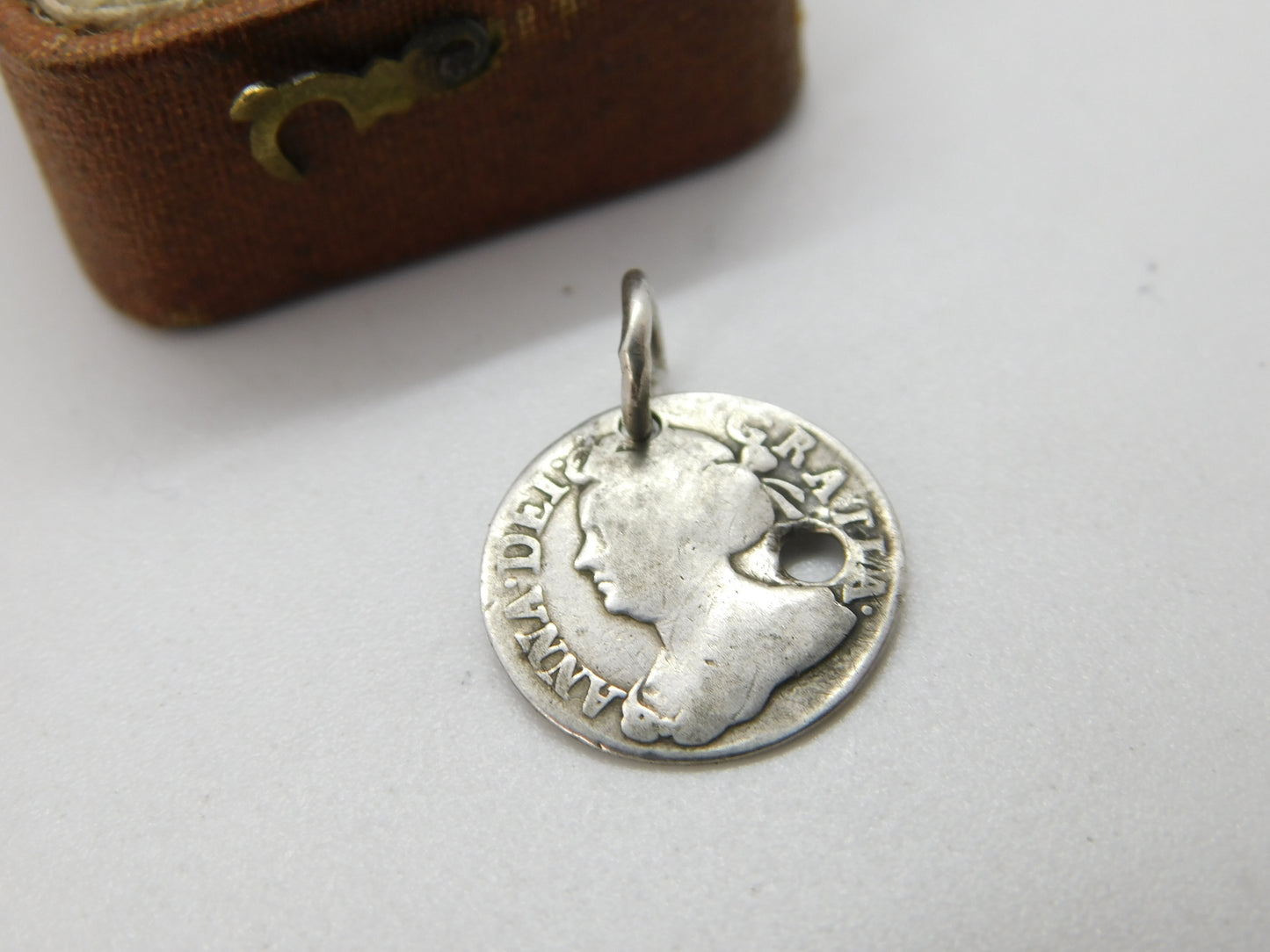 Queen Anne Sterling Silver Maundy Two Pence Coin Charm 1710 Antique