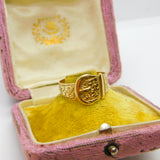 9ct Yellow Gold Victorian Style Buckle Sweetheart Ring 1984 Birmingham Vintage