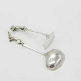 Sterling Silver Novelty Rabbit & Puppy Dog Baby Pusher & Feeder Spoon Set 1948