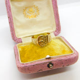 9ct Yellow Gold Victorian Style Buckle Sweetheart Ring 1984 Birmingham Vintage
