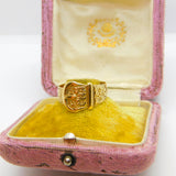 9ct Yellow Gold Victorian Style Buckle Sweetheart Ring 1984 Birmingham Vintage