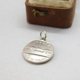 Victorian Sterling Silver Bank of Ireland Dublin Charm Pendant 1887 Antique