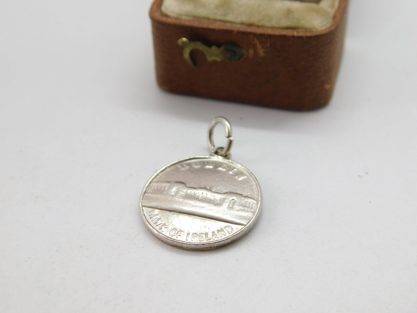 Victorian Sterling Silver Bank of Ireland Dublin Charm Pendant 1887 Antique