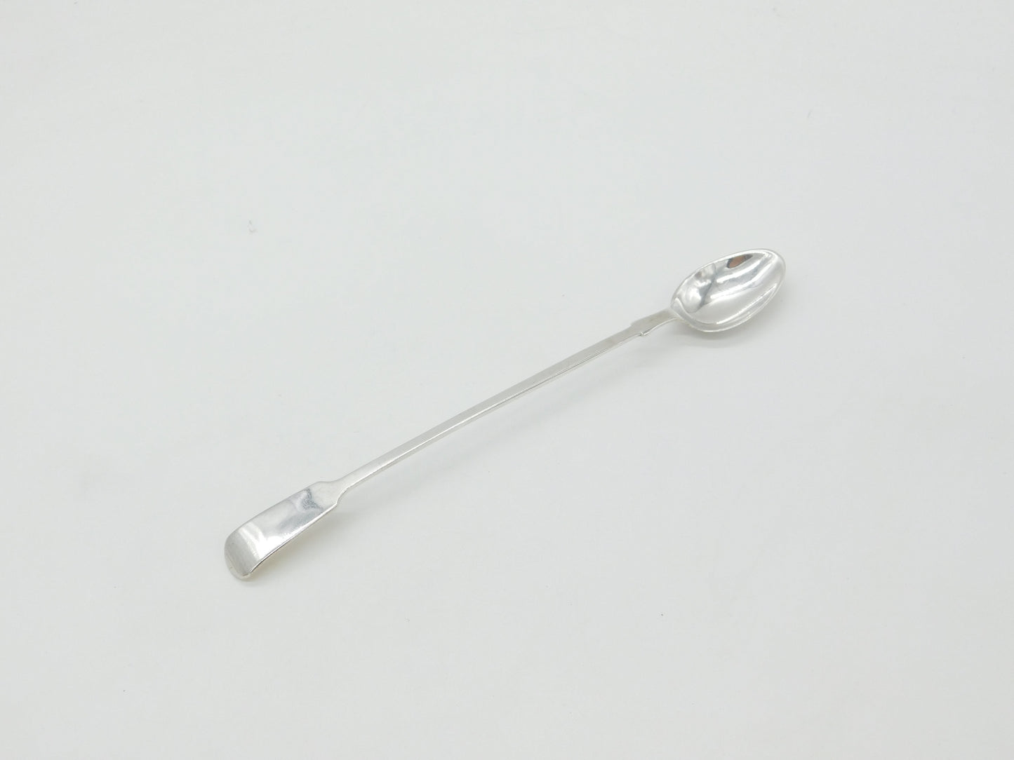 Sterling Silver Long Handle Fiddle Pattern Cocktail Mixing Spoon 1927 London