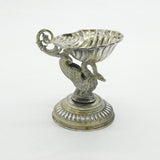 Victorian Continental 800 Silver Gilded Swan Pedestal Salt Cellar c1860 Antique