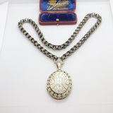 Victorian Sterling Silver Collar Locket Necklace Aesthetic Movement c1860