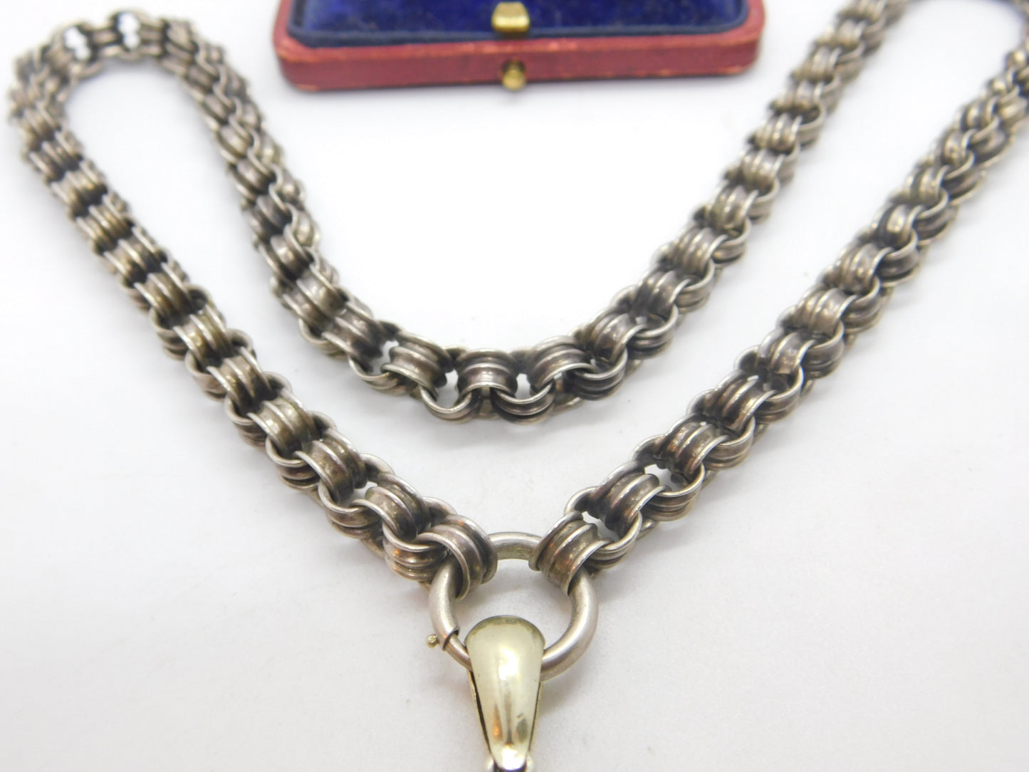 Victorian Sterling Silver Collar Locket Necklace Aesthetic Movement c1860