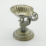 Victorian Continental 800 Silver Gilded Swan Pedestal Salt Cellar c1860 Antique