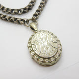 Victorian Sterling Silver Collar Locket Necklace Aesthetic Movement c1860