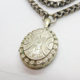 Victorian Sterling Silver Collar Locket Necklace Aesthetic Movement c1860