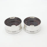 Pair of Contemporary Sterling Silver Wooden Base Bottle Coasters 2021 Birmingham