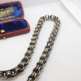 Victorian Sterling Silver Collar Locket Necklace Aesthetic Movement c1860