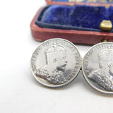 Edwardian Canadian Sterling Silver 10 Cents Coin Brooch Antique 1903