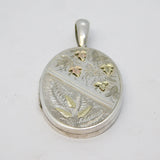 Victorian Large Sterling Silver & Gold Floral Locket Antique 1881 Chester