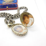 Victorian Sterling Silver Collar Locket Necklace Aesthetic Movement c1860