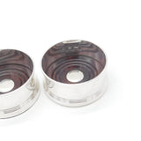 Pair of Contemporary Sterling Silver Wooden Base Bottle Coasters 2021 Birmingham