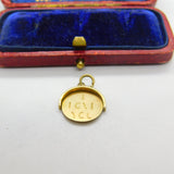9ct Yellow Gold 'I Love You' Spinner Charm or Pendant 1970 London Vintage