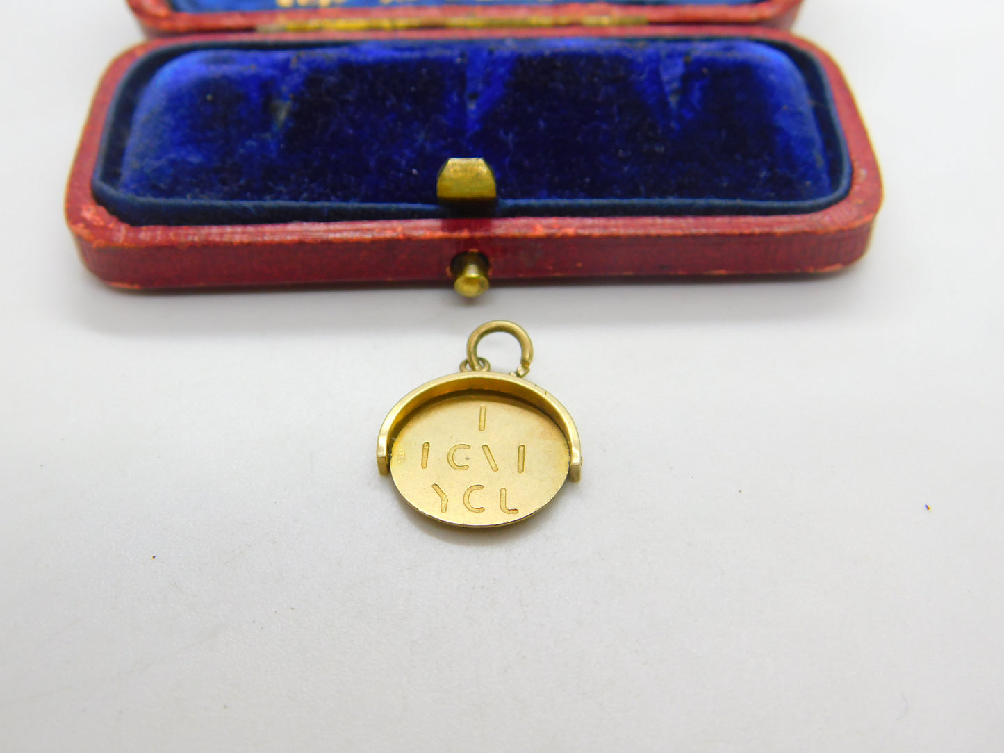 9ct Yellow Gold 'I Love You' Spinner Charm or Pendant 1970 London Vintage