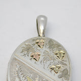 Victorian Large Sterling Silver & Gold Floral Locket Antique 1881 Chester