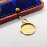 9ct Yellow Gold 'I Love You' Spinner Charm or Pendant 1970 London Vintage