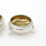 Georgian Pair of Sterling Silver Paw Foot Salt Cellars 1772 London Stephen Adams