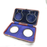 Victorian Sterling Silver Double Watch, Barometer & Thermometer Desk Stand Antique 1899 Birmingham