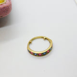 9ct Yellow Gold, Ruby & Sapphire Half Eternity Ring Vintage c1970 Birmingham