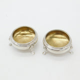 Georgian Pair of Sterling Silver Paw Foot Salt Cellars 1772 London Stephen Adams