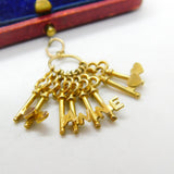 9ct Yellow Gold Bunch of Keys Charm Pendant 'Anne' Vintage 1971 Birmingham