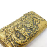 19th Century Chinese Brass Dragon Pattern Vesta Case Antique c1890