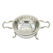 Sterling Silver Two-Handled Tea Strainer & Stand Vintage 1963 Birmingham
