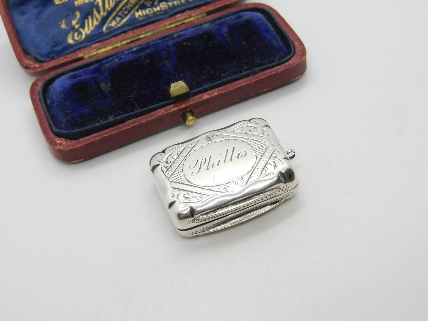 Victorian Sterling Silver Gilded Vinaigrette Fob 1873 Birmingham Antique