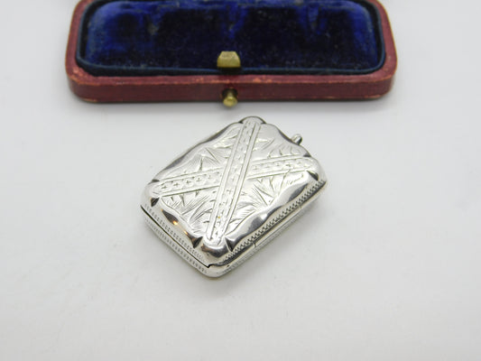 Victorian Sterling Silver Gilded Vinaigrette Fob 1873 Birmingham Antique